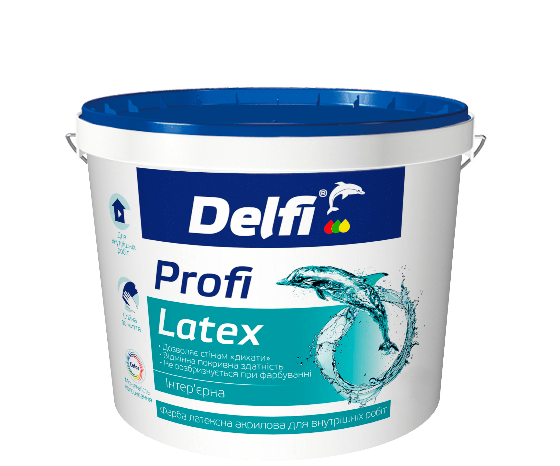 Фарба латексна акрилова для внутрішніх робіт Profi Latex ТМ"Delfi" -4,2 кг